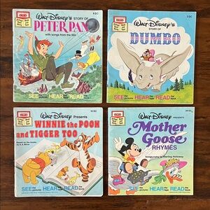 5/$10 Kids Books | Set of 4 Disney Read Along See Hear Read Books (No Cassettes)